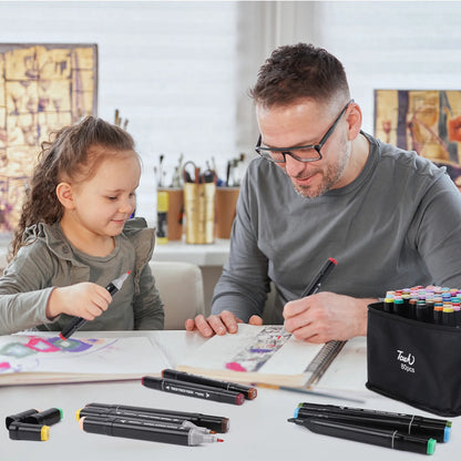 80-Color Dual Tip Alcohol Markers Set – Professional Art & Drawing Markers